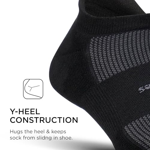 Feetures High Performance Max Cushion Ankle Sock - Tab Socks for Women & Men with Heel Tab - Black, S (3 Pair) - Thumbnail 4