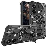 CCSmall for Xiaomi Redmi Note 13 4G Case Camouflage with Kickstand, Military Grade Shockproof Protective Phone Cover Built-in Stand Case for Xiaomi Redmi Note 13 4G Camo Black