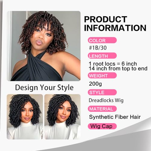 Sun Locs 6 Inch Short Dreadlocks Wigs For Black Women And Man With Clips In Synthetic Faux Locs Braided Wigs Afro Twists Dreadlocks Full Hair Replacement Wigs thumb #3