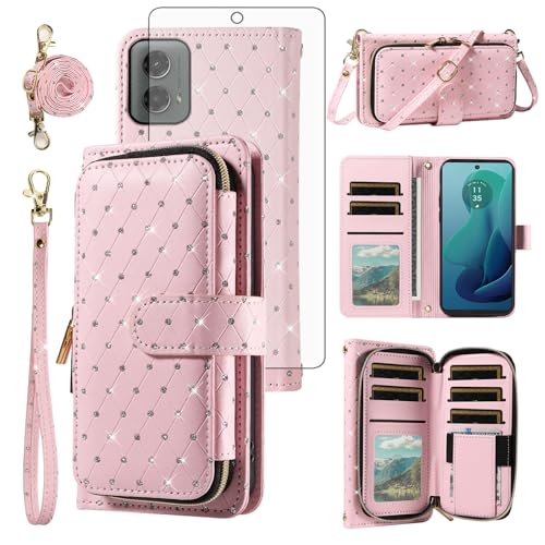 Coque Moto G 5G 2024 Asuwish ZSZXLLB US Rose antichoc élégante