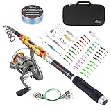 CastX Professional Telescopic Fishing Rod and Reel Combo, Carbon Fiber with EVA Grip, Spinning Reel, Carrying...
