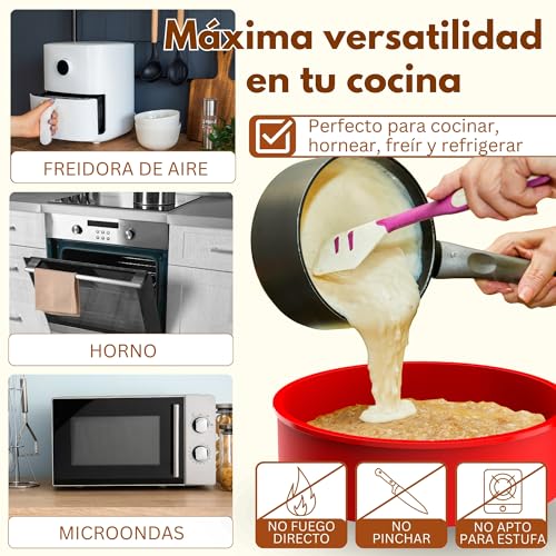 Miniatura 6 de Moldes Silicona Reposteria Redondo 3pcs Molde Para Tarta Molde Para Pastel Molde Quiche Molde Silicona Bizcocho Horno Moldes Silicona Freidora De Aire Molde Desmontable Antiadherente