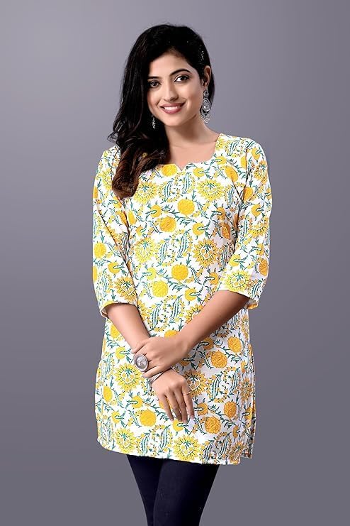 Women Rayon Stylish Short Kurti with 3/4 Sleeves & Beautiful Ideal for Casual Office Wear & Everyday Comfort - Image 5