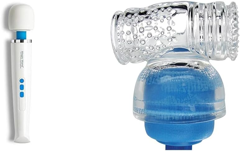 Magic Wand Rechargeable Massager and Hummingbird Vibrating Masturbator Attachment Bundle