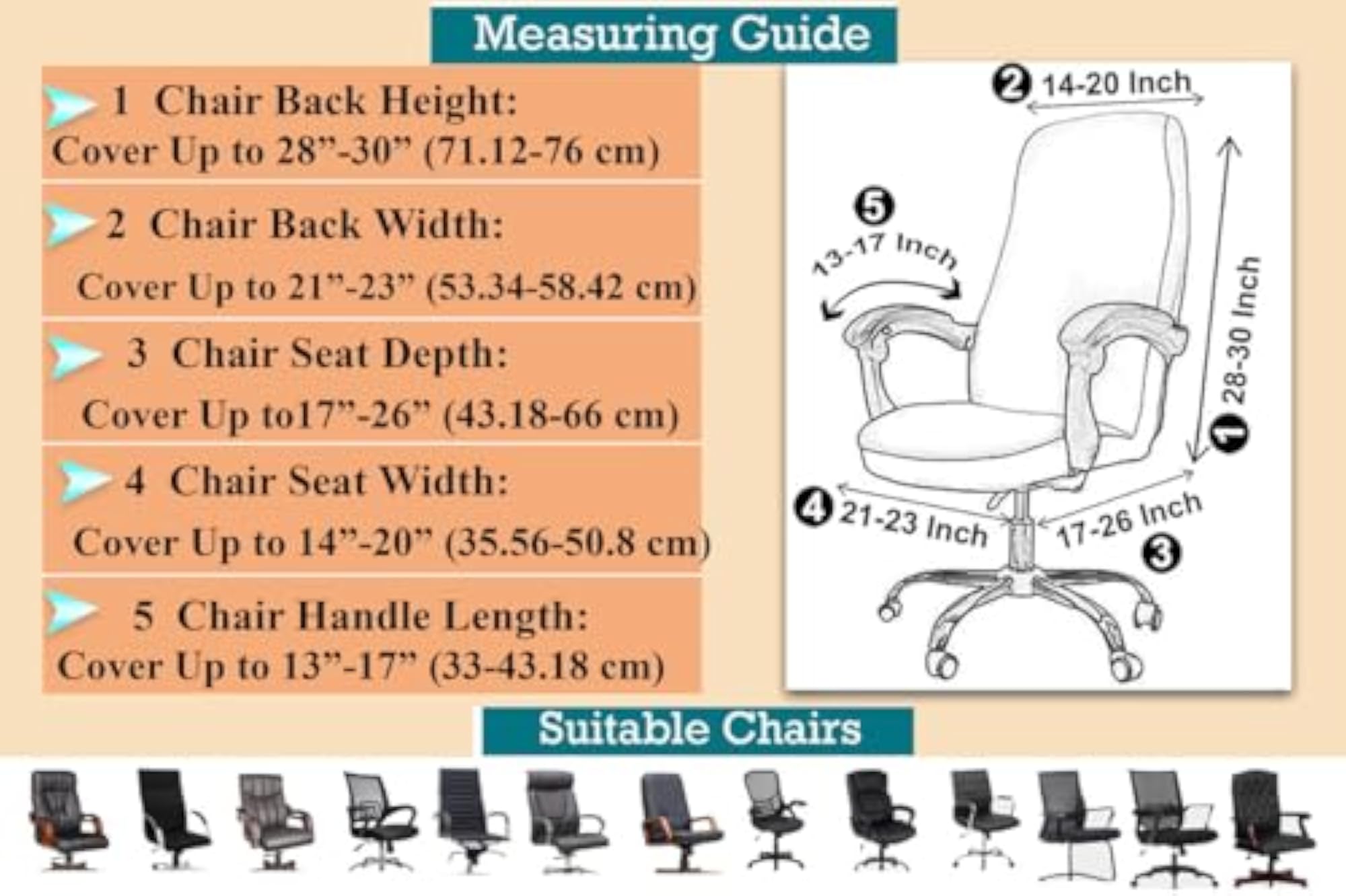 Elastic Boss Chair Cover Protector Seat Slipcovers, Light Grey