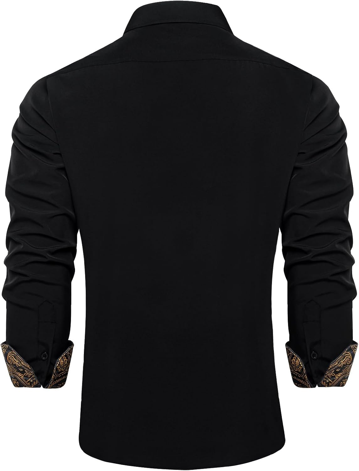 DiBanGu Men's Dress Shirt Long Sleeve Casual Button Down Shirts Regular Fit Inner Contrast Shirt for Business Party