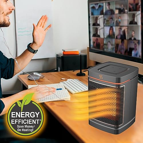 Ontel Handy Heater Copper Core Pure Warmth Ceramic Space Heater (1500 W), Adjustable Thermostat, Portable Heater for the Bedroom, Office, Garage & More, Quiet Small Space Heater - Thumbnail 6