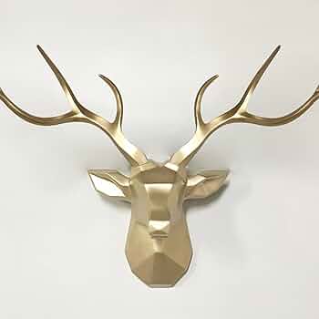 装飾用剥製 壁掛け Amazon.co.jp: 樹脂製鹿の頭の壁掛け - リアルな剥製動物の頭の