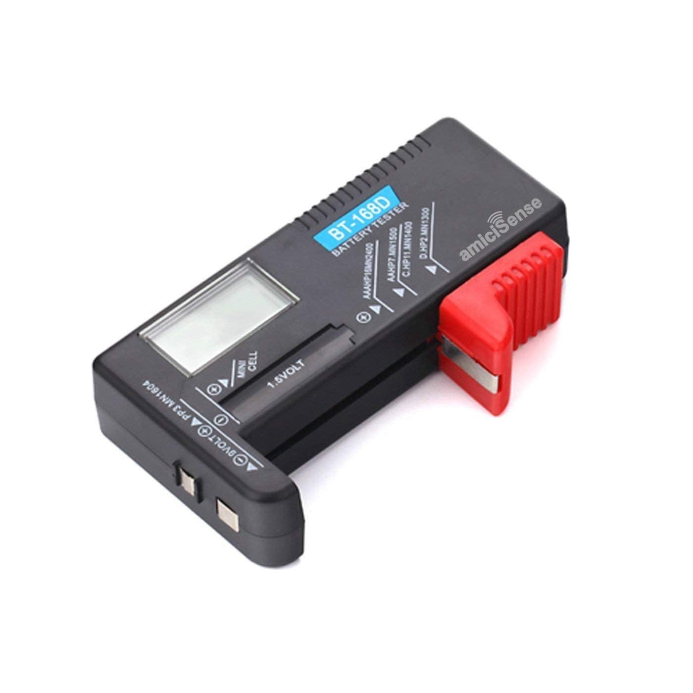 Digital Battery Tester Bt-168D Voltage Indicator For 1.2V-4.8V Aa Aaa C D 9V 3V 18650 16340 14500 Lithium Battery, Battery_powered, Black-image-5