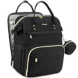 LOVEVOOK Diaper Bag Backpack, Multi functions Baby Bags with Diaper Compartments, Large Nappy Bag with Changing Pad & Pacifier Case, Unisex Travel Diaper Back Pack, Waterproof & Stylish, Black