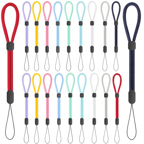 FrgKbTm Hand Wrist Strap Lanyard, 20 Pcs Colorful Adjustable Wrist Lanyard for Phone, Camara, Keys, USB Flash Drive, Wallet, ID Name Tag Badge, Mp3, Mp4