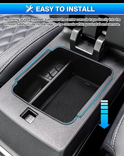 Karltys Center Console Organizer Tray for Mitsubishi Outlander 2022-2023 2024 Accessories (NOT for Outlander Sport) Middle Console Organizer Armrest Storage Box with Non-Slip Silicone Liners
