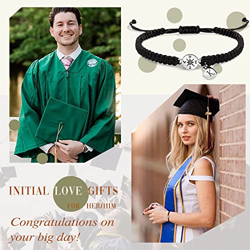 Graduation Gifts for Her 2025, 2025 Graduation Gifts High School College Graduation Gifts for Teen Girls 5th 8th Grade Masters Degree Grads Initial Bracelets for Women Letter A-Z Charm Bracelet Daughter Niece Granddaughter Girlfriend Jewelry