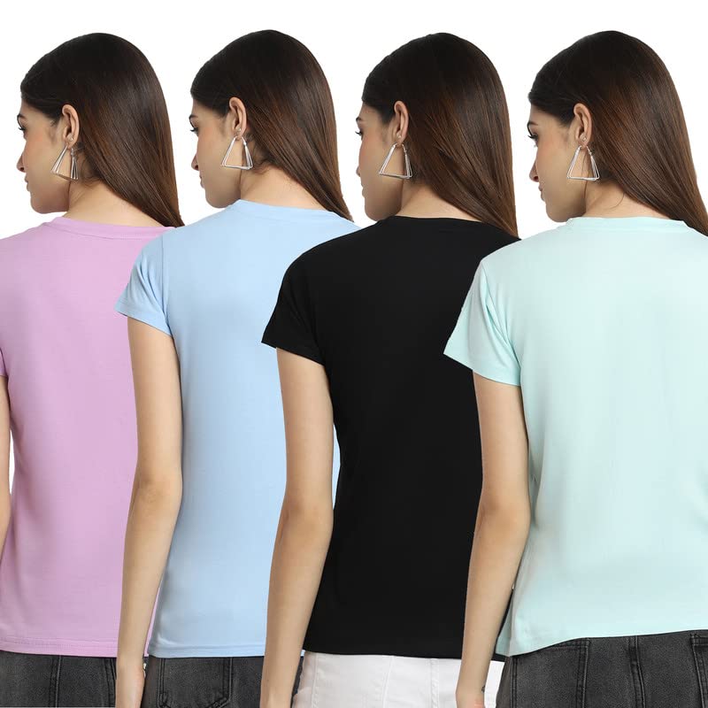 Image of Preneum Women's Cotton Regular Fit Graphic Stylish Printed Short Sleeves Casual T-Shirt |Trend & Styles