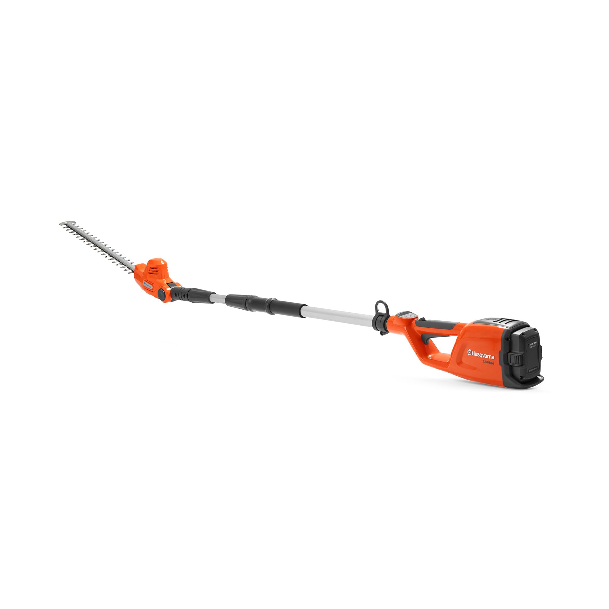 Tagliasiepe a batteria Husqvarna 120iTK4-​H con asta telescopica fino a 4mt, prestazioni eccezionali, taglio regolabile, batteria e caricabatteria inclusi