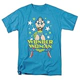 Popfunk Wonder Woman Stars T Shirt & Stickers (Small) Blue