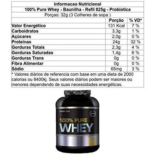 100% Pure Whey 2kg Baunilha + Coqueteleira Verde…