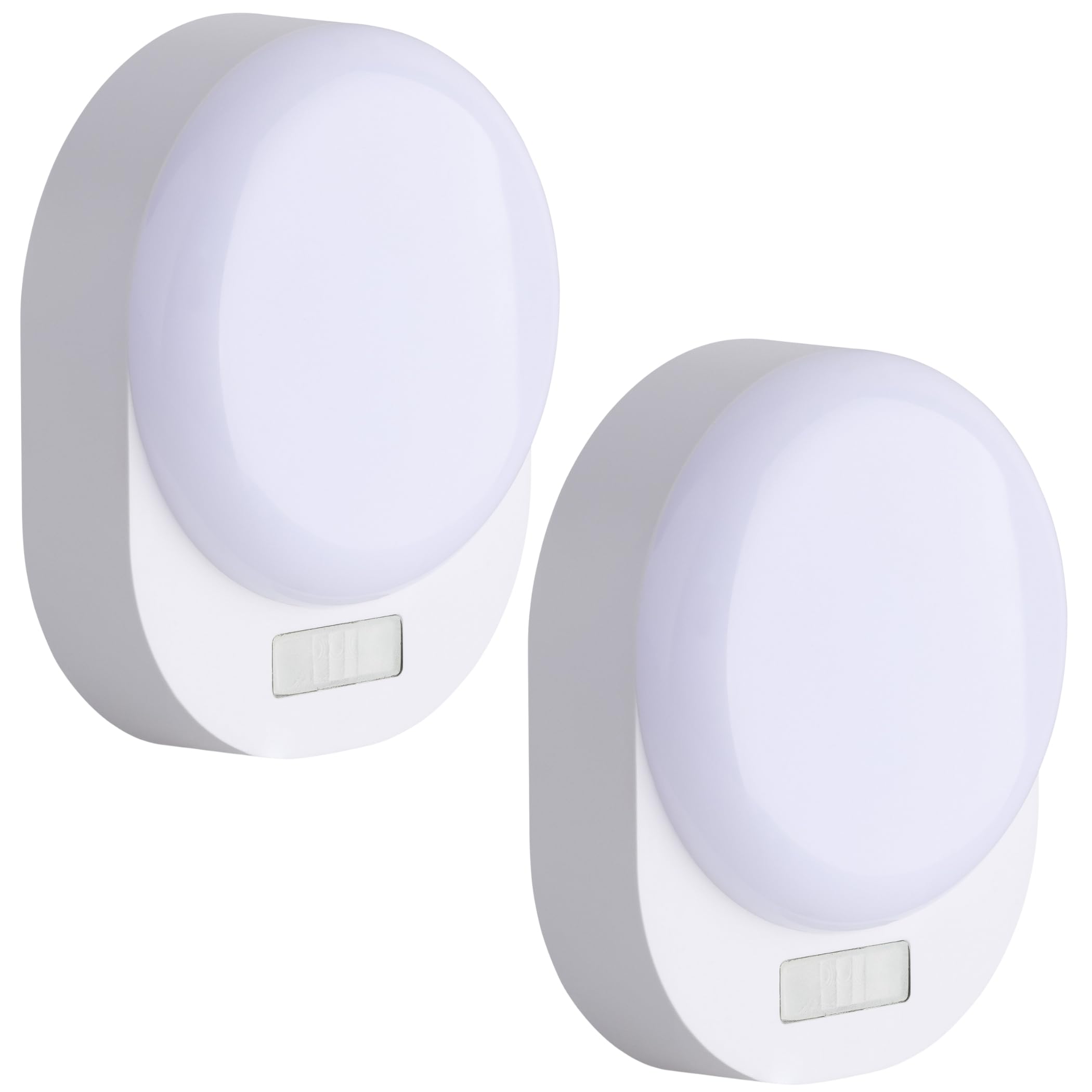 SEBSON LED Night Light with Motion Sensor Pack of 2 - Battery Operated, Twilight Sensor, On/Off Switch, Range 3m/120° - Warm White Night Lamp