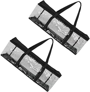 GLEAVI Bolsa De Almacenamiento Portátil Para Videojuegos 2 Unidades Transparente Con Asas De Pvc Ecológico Color Negro