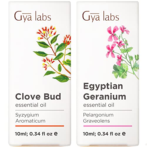 Clove Bud & Egyptian Geranium Essential Oil Set - Aromatherapy