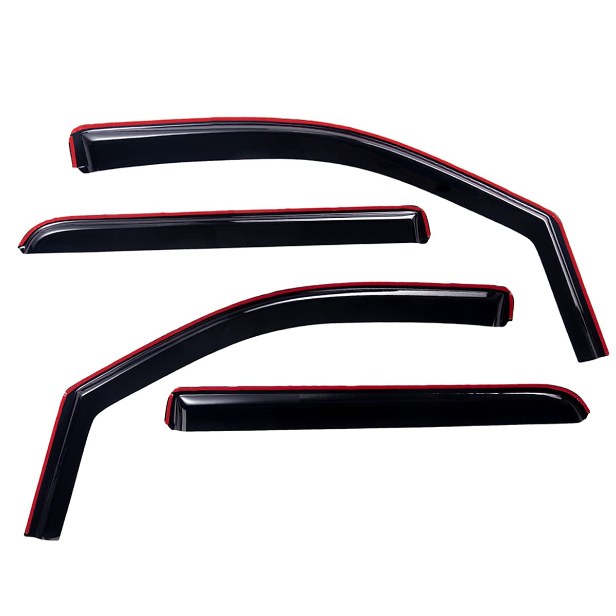 Photo 1 of Lightronic WV194858 in-Channel Side Window Visor Deflector Rain Guard, Dark Smoke Shatterproof, 4 PCS Set for 2004-2015 Nissan Titan Crew Cab