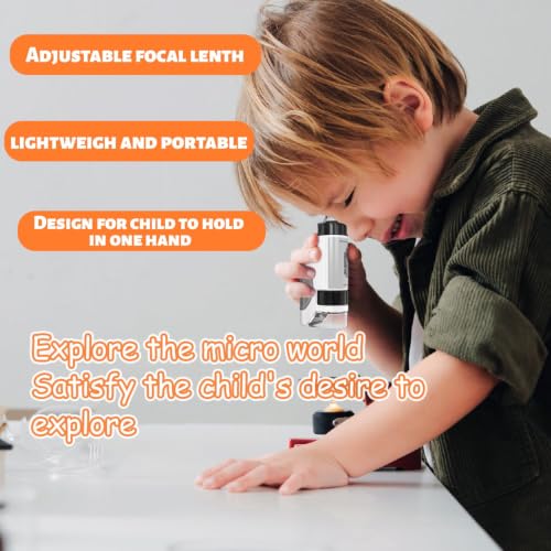 Portable Pocket Microscopefor Kids | Handheld Kids Microscope | Microscope for Kids-50X-300XMagnification | Toys Gifts | Portable Edu Gift | Interactive Learning | Ages 3+,Dark Green - image 6