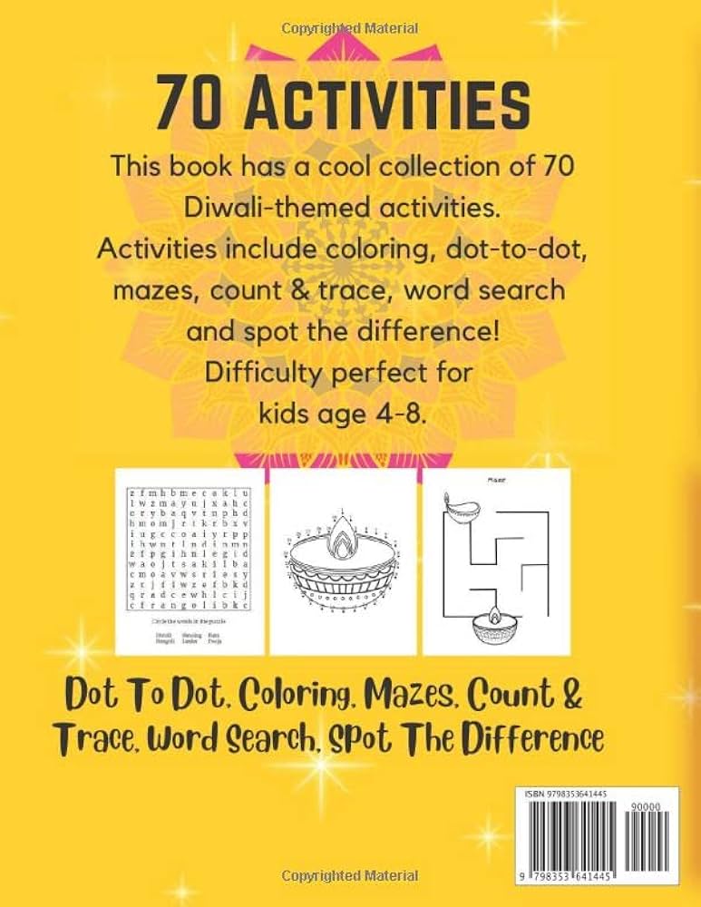 diwali-activity-book-for-kids-age-4-8-a-big-diwali-dot-to-dot-coloring-mazes-spot-the-difference-word-search-and-count-number-tracing-activity-for-4-8-year-old-kids for Diwali Word Search Free Printable Diwali Activity Book For Kids Age 4-8: A Big Diwali Dot To Dot, Coloring, Mazes, Spot the Difference, Word Search and Count & Number Tracing Activity ... For 4-8 Year Old Kids | for Diwali Word Search Free Printable