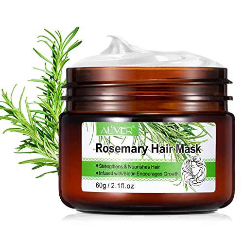 HRAMEX Rosemary Hair Mask,Essential Oil & Biotin Deep Treatment,Repair for Dry Damaged and Color Treated Hair,Restores Moisture,Miracle Repair for Dry, Damaged, & Frizzy Hair-60ml