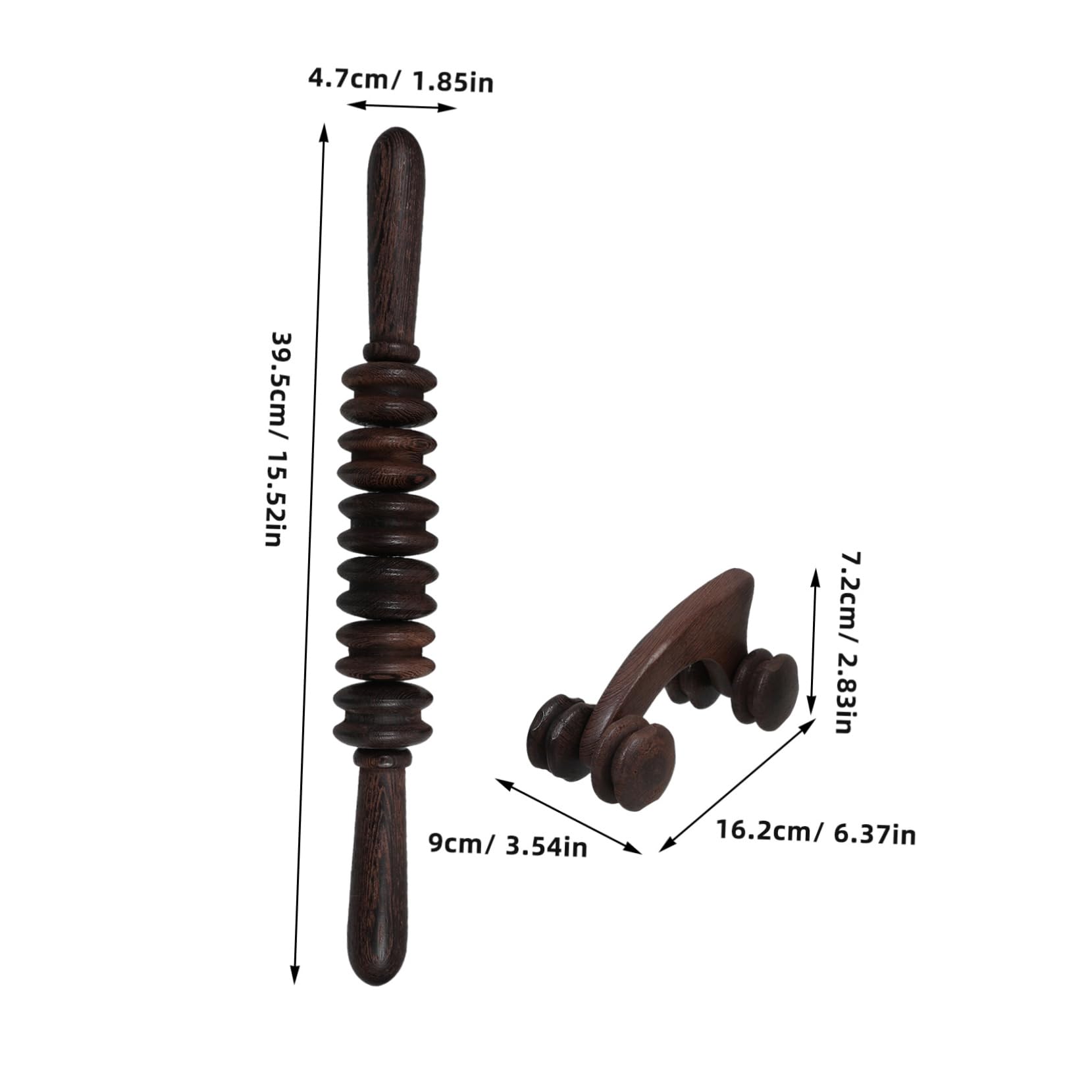 TOVINANNA Pcs Wooden Muscle Roller Stick Set Solid Wood Massage Tool for Back Neck Waist Relief