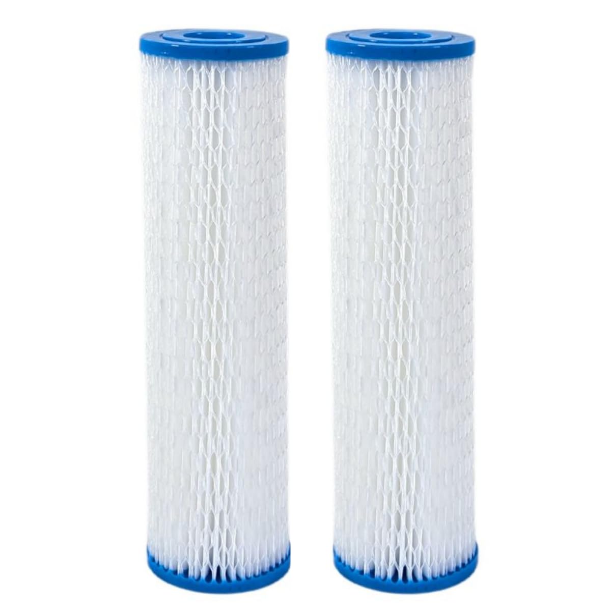 Ultra Soft Water 2 Pack Pleated Sediment Filters 10"" x 2.5"" Regular Diameter, Drinking Water Filter Cartridges, Private Water Supplies, Bore Holes & UV (10 Micron)