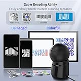 Tera Barcode Scanner Desktop Omnidirectional: 1D 2D QR Hands Free USB Wired Bar Code Reader Adjustable Scan Head Plug and Play for POS Supermarket Retail Store Mobile Payment Model 9000 - Image 5