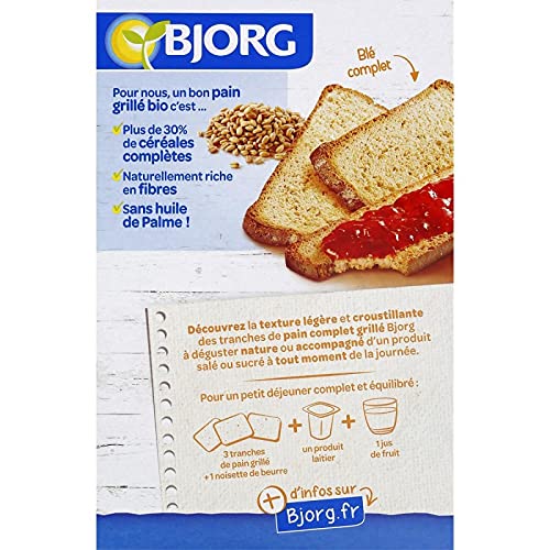 BJORG - Pain Grillé Au Blé Complet 250G - Lot De 4