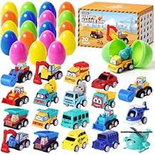 ZenBombs Easter Eggs with Toys Inside-20 PCS بيض عيد الفصح البلاستيك الملون المليء بمركبات الألعاب لبيض الأطفال المفاجئ لصيد بيض عيد الفصح ، ومواقد السلة وحفلات عيد الميلاد