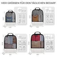 BAGLHER Packwürfel Kompression für die Reise - Extrem platzsparender Koffer-Organizer-Set, wasserdichte Packtaschen, Beige – Ansicht 2