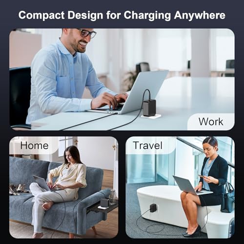 USB C Ladegerät 65W Laptop Ladekabel für Huawei Matebook, Asus, Lenovo, MacBook, Samsung, HP, Chromebook, Xiaomi, Acer, PD 3.0 Typ C Laptop Netzteil mit 1.7M Ladekabel (Auch kompatibel mit 45W)