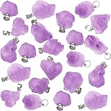 Natural Amethyst Stone Irregular Rock Pendant Healing Crystal Chakra Gemstone Charm with Stainless S