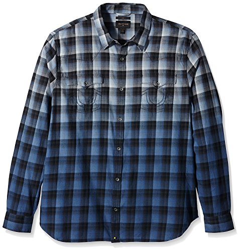 True Religion Men's Dip Dye Plaid Western Shirt | Ace Plaid