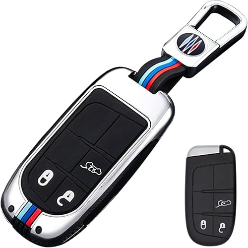 Funda protectora de metal con llavero para Chrysler 300C Jeep Grand Cherokee 2011-2016 COMPASS 2011-2019