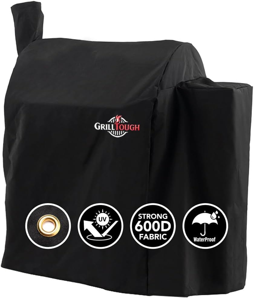 Heavy Duty Smoker Cover for Outdoor Grill – Fits Popular Smoker Brands & Pro 575 Series Grills – Waterproof, Weather Resistant, UV & Fade Resistant with Adjustable Straps – Black