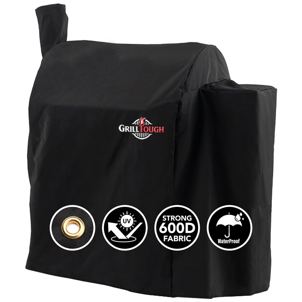 Heavy Duty Smoker Cover for Outdoor Grill – Fits Popular Smoker Brands & Pro 575 Series Grills – Waterproof, Weather Resistant, UV & Fade Resistant with Adjustable Straps – Black