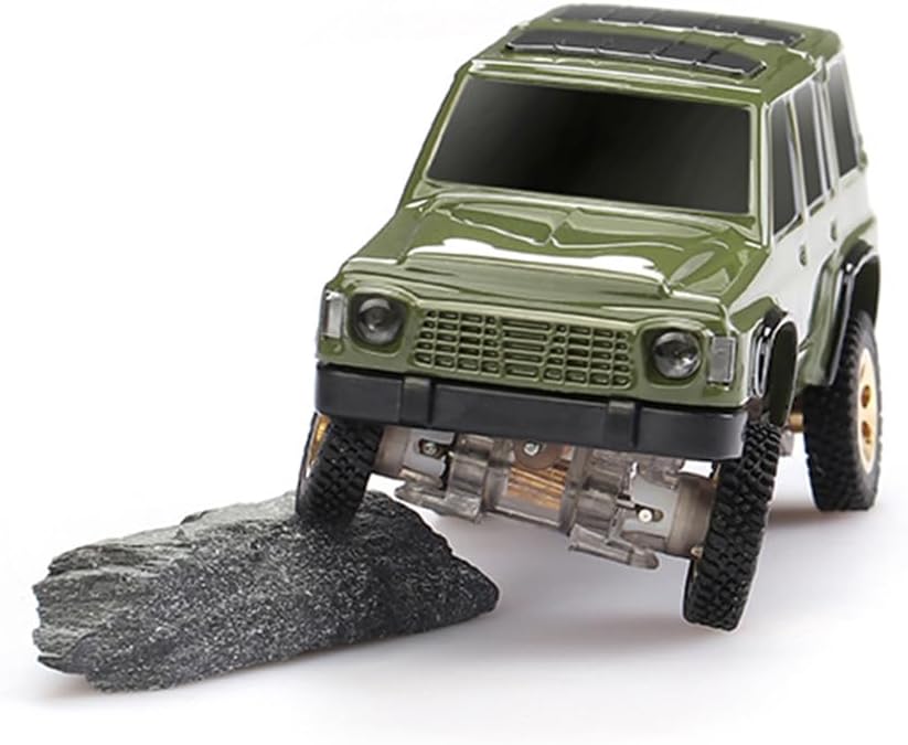 Mini RC Crawler Truck 4x4, 1/64 Scale 2.5 KM/H RTR RC Car RC Rock Climbing Hobby Remote Control Car Off-Road Vehicle RC Buggy with LED Lights Ready-to-Run for Adults