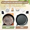 ElaraBerry 6 Pcs Cast Iron Cleaning Kit Includes Cast Iron Seasoning Wax, Chain Mail Scrubber, Cleaning Brush, Scrapers and Dish Towel Carbon Steel Care Set for Pan Grill Kitchen Supplies #2