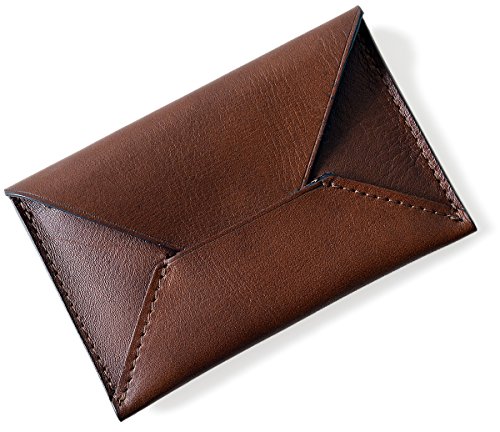 [TAVARAT] [タバラット] 名刺入れ 名刺ケース 本革 薄い 10枚 日本製 たつのレザー エンベロープ型 (ダークブラウン)