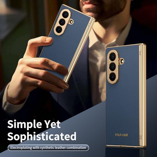 Coque Samsung Galaxy Z Fold 7 en cuir véritable et charnière luxe gris