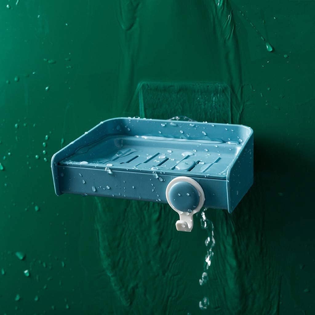 Rectangular Soap Dish, Adhesive Wall Mounted Plastic Shower Tray, Holder for Bathroom Kitchen Sink Bathtub