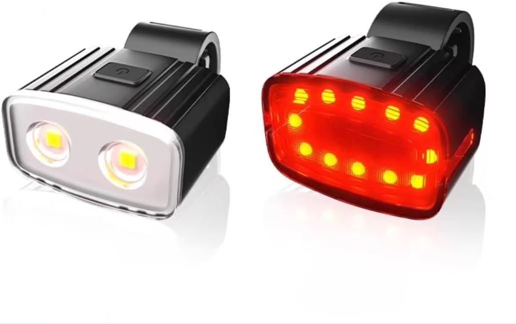 Bike Lights for Night Riding, Compact Luces para Bicicleta, Rechargeable Bike Lights Front and Back, Adjustable Brightness Bike Headlight and Tail Light Set