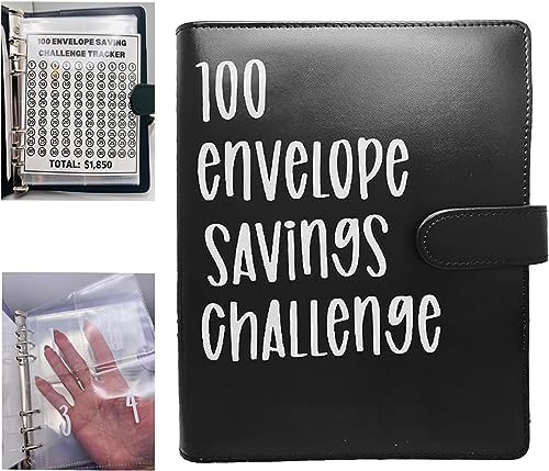 100 Envelope Savings Challenge Binder, 100 Envelope Challenge Binder met Cash Enveloppen, Gemakkelijke en leuke manier om , 100 dagen geld besparen uitdaging boek voor budgetplanner en geld