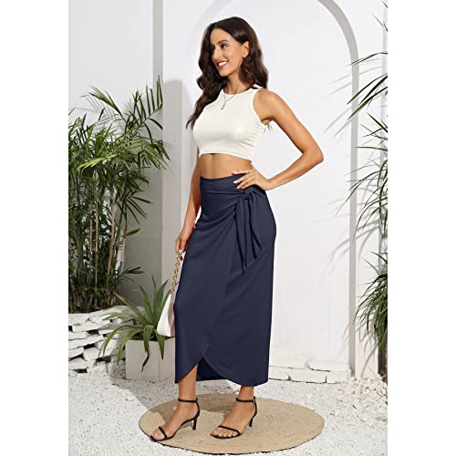 Witsmile Women Modern Maxi Knit Skirts With Front Twist Knot Deco Long Skirts For Women Fall Fashion Trendy thumb #2