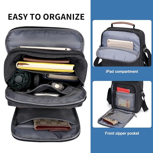 WITZMAN Crossbody Bag for Men Small Canvas Vintage Messenger Bag Man Purse Satchel Shoulder Bags for Work Travel4