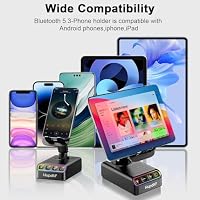 Adjustable Cell Phone Stand with Wireless Induction Bluetooth Speaker, HD Surround Sound & RGB Rhythm Lights, Foldable Portable Stand for Desk, Kitchen Counter, Home Office, Gift for Men Women Dad Mom — image 5
